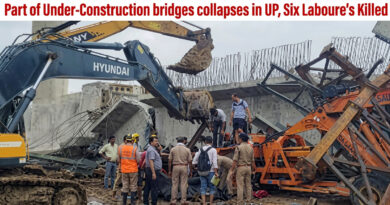 under-construction bridge collapses, 6 Labourers dead.