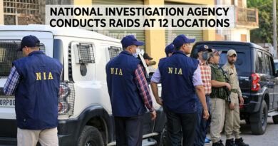 National Investigation Agency conducts raids at 12 locations.