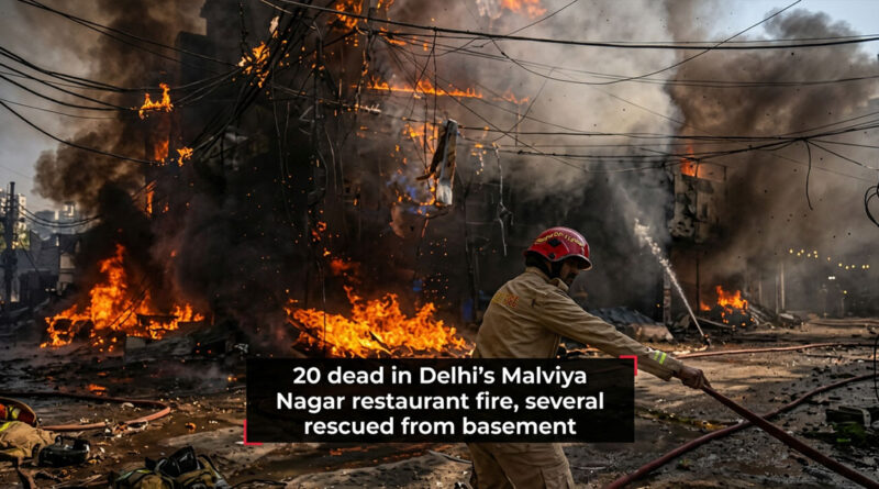 Fire breaks out in a restaurant; 20 dead.