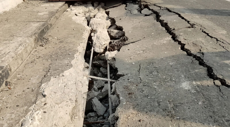 Allegations of poor-quality construction have surfaced after a ghat road caved in, raising concerns over workmanship and public safety.
