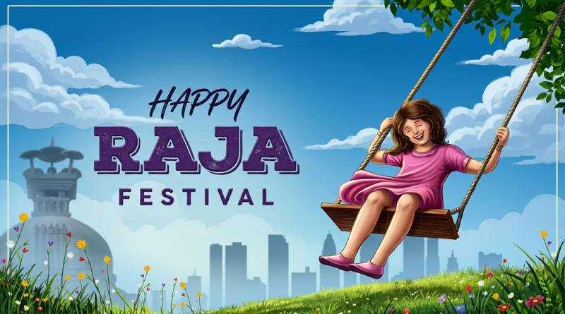 Raja Festival is one of Odisha’s most celebrated folk festivals, marking the arrival of the monsoon and symbolizing womanhood,