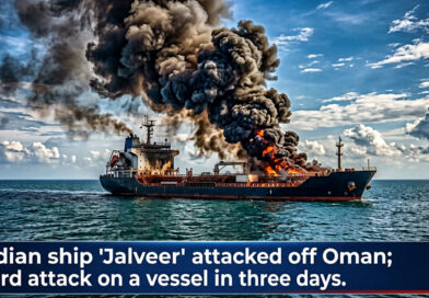Indian ship 'Jalveer' attacked off Oman; third attack on a vessel in three days.