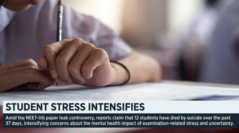Amid the NEET-UG paper leak controversy, reports claim that 12 students have died by suicide over the past 37 days, intensifying concerns about the mental health impact of examination-related stress and uncertainty. 🎓⚠️📚💔🕯️