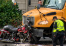 A school bus and a motorcycle collided head-on, leaving one person dead in the tragic road accident. 🚌🏍️💥🕯️🚨🚑