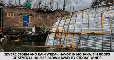 Severe storm and rain wreak havoc in Mohana; tin roofs of several houses blown away by strong winds. 🌩️🌧️🏠⚠️
