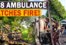 Fire breaks out in a 108 ambulance; infant narrowly escapes unharmed. 🚑🔥👶⚠️
