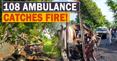 Fire breaks out in a 108 ambulance; infant narrowly escapes unharmed. 🚑🔥👶⚠️