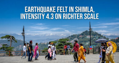 Earthquake felt in Shimla, intensity 4.3 on Richter scale
