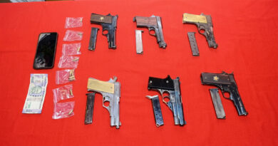 Two country-made guns seized; six people arrested. 🚔🔫⚖️