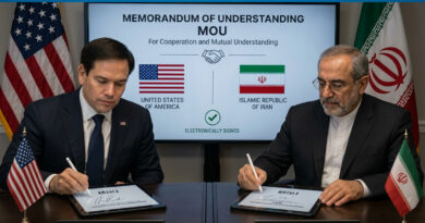United States and Iran digitally sign a peace agreement, marking a significant diplomatic development. 🤝💻🌍✨🕊️
