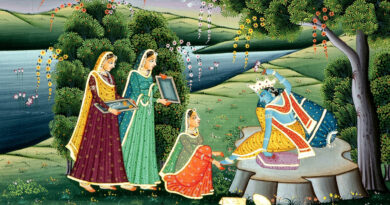 **Disrobing on the Banks of the Yamuna** — a reference to the famous episode of Lord Krishna and the Gopis on the banks of the Yamuna River. 🙏✨