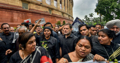 People staged a protest by wearing black badges, expressing their dissent and demanding action over the issue concerned