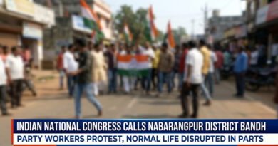 Indian National Congress has called for a Nabarangpur district bandh, with party workers staging protests over their demands and disrupting normal life in parts of the district.