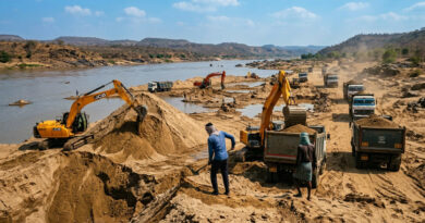 Uncontrolled sand smuggling: 338 heavy vehicles seized in 2 years, ₹4.43 crore collected as fines.