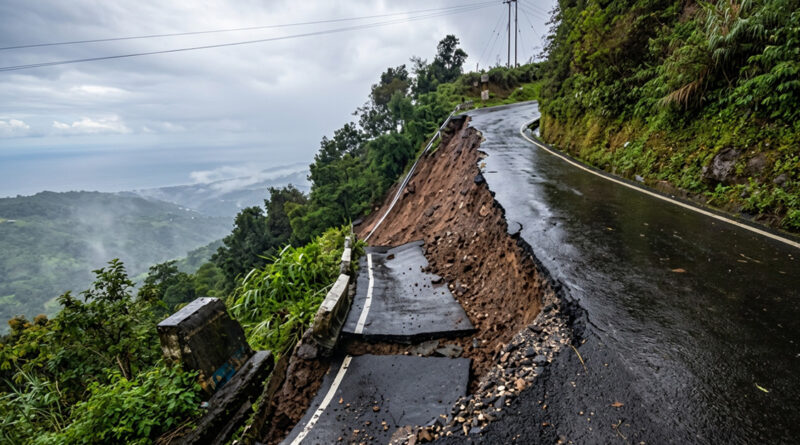 A landslide has blocked the road, cutting off connectivity between Manyamkonda and Sitapali and disrupting transportation in the area.