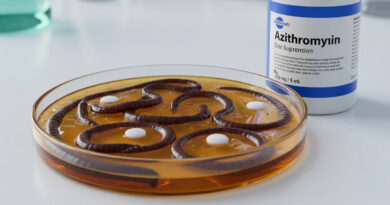 **Worm-infested medicines at the Niramaya Centre; worms found in antibiotic medicines.**