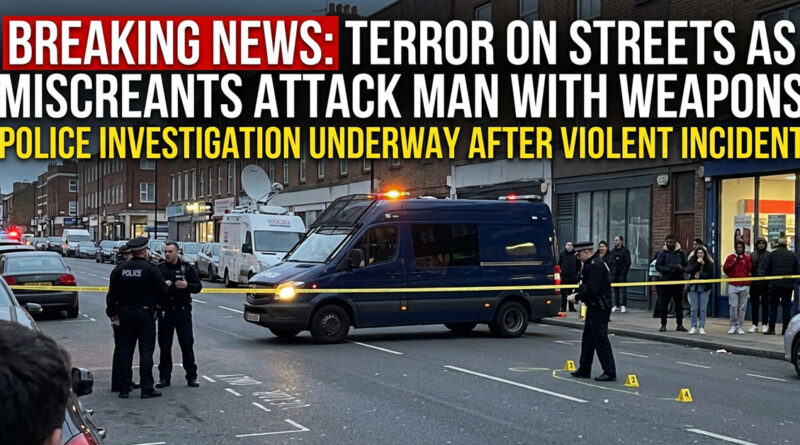 A group of miscreants unleashed terror by attacking a young man with sharp weapons in the middle of the road, prompting a police investigation into the incident